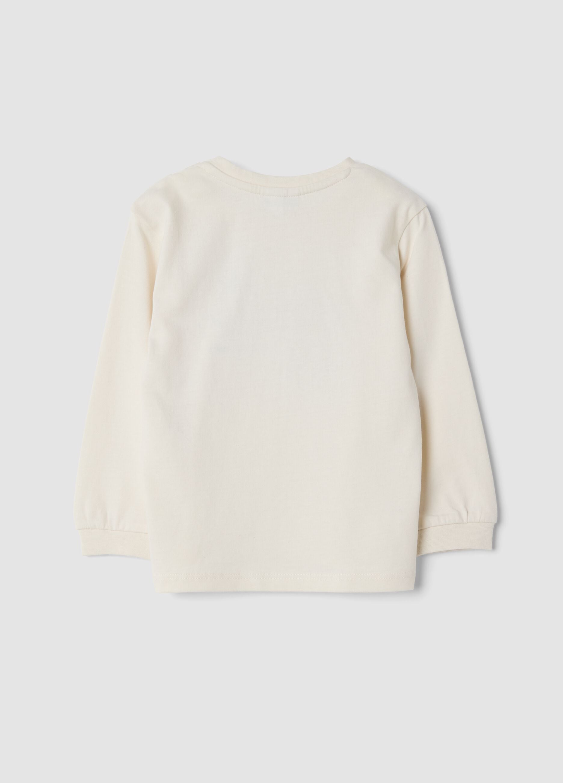 White crew-neck T-shirt in pure organic cotton