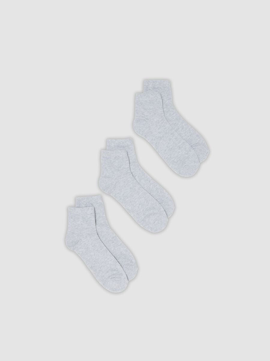 3er-Pack graue Sportsocken in Kn&ouml;chell&auml;nge aus Bio-Baumwolle_0