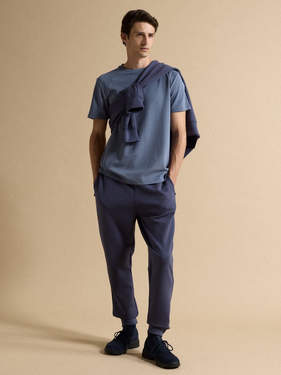 Grey breathable, quick-drying cotton-blend T-shirt_2