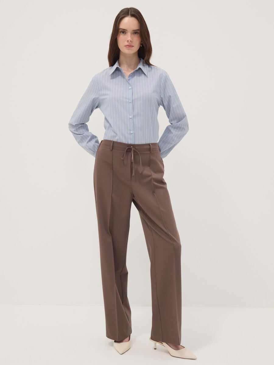 Blue striped long-sleeve slim-fit shirt_2
