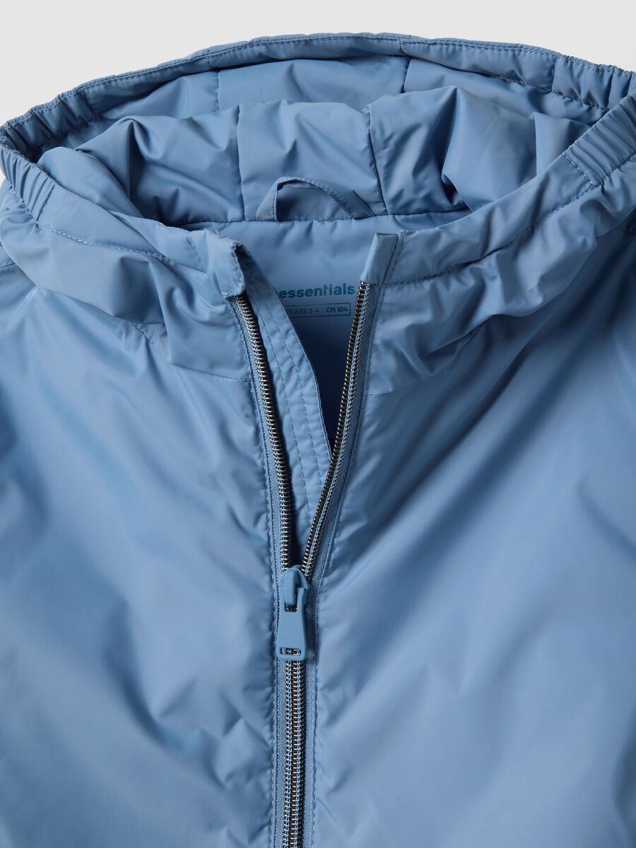 Blaue Stoffjacke f&uuml;r Kinder im Regular Fit mit Kapuze_2