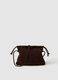 Genuine brown leather bag with drawstring closure_0