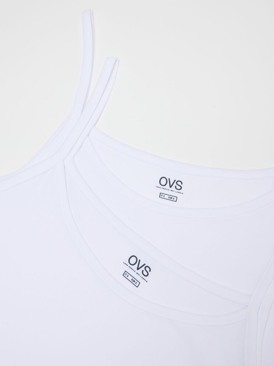 Twin-pack of white stretch cotton vests regular fit_5