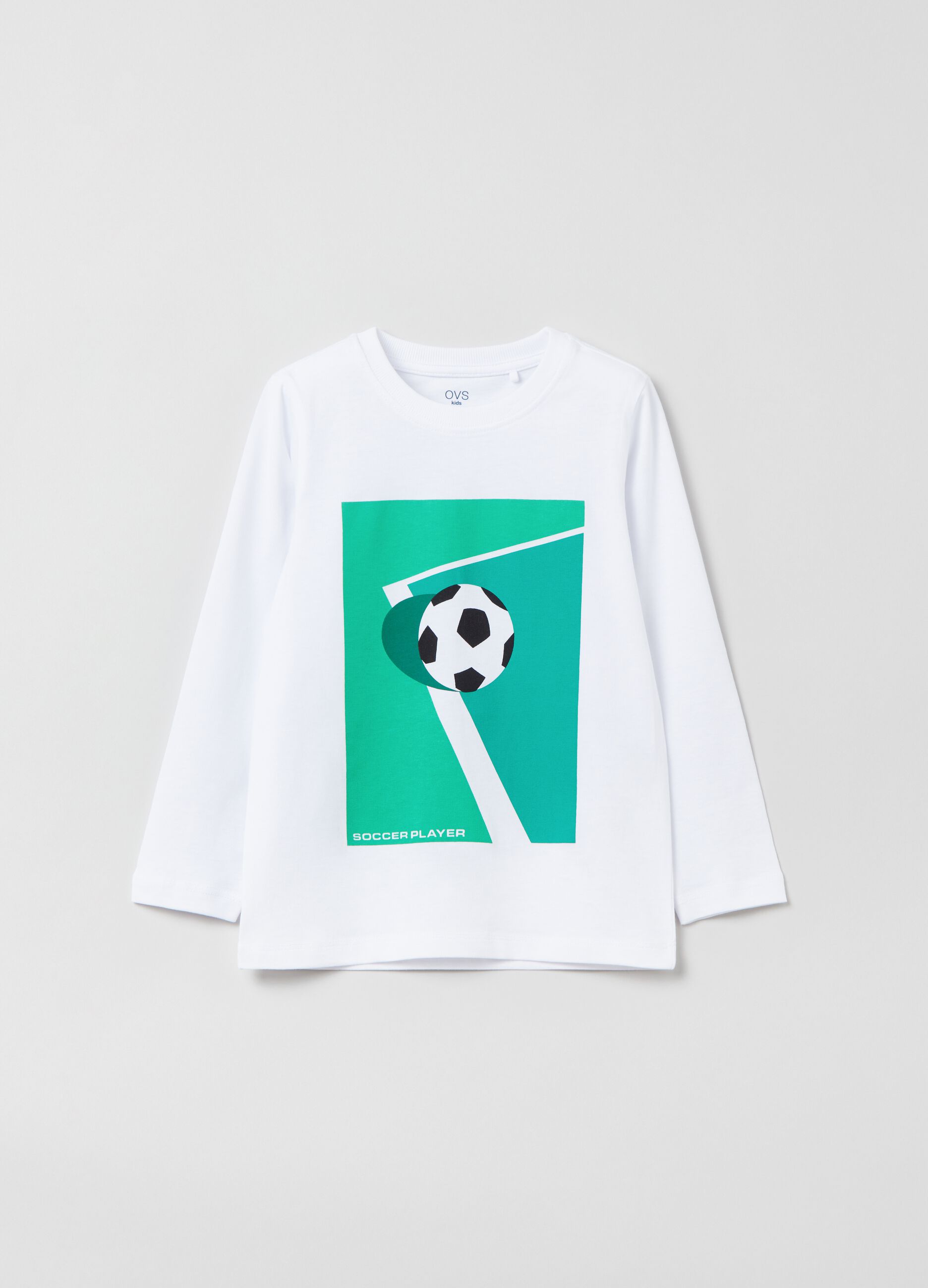Camiseta de algodón estampado pelota de fútbol