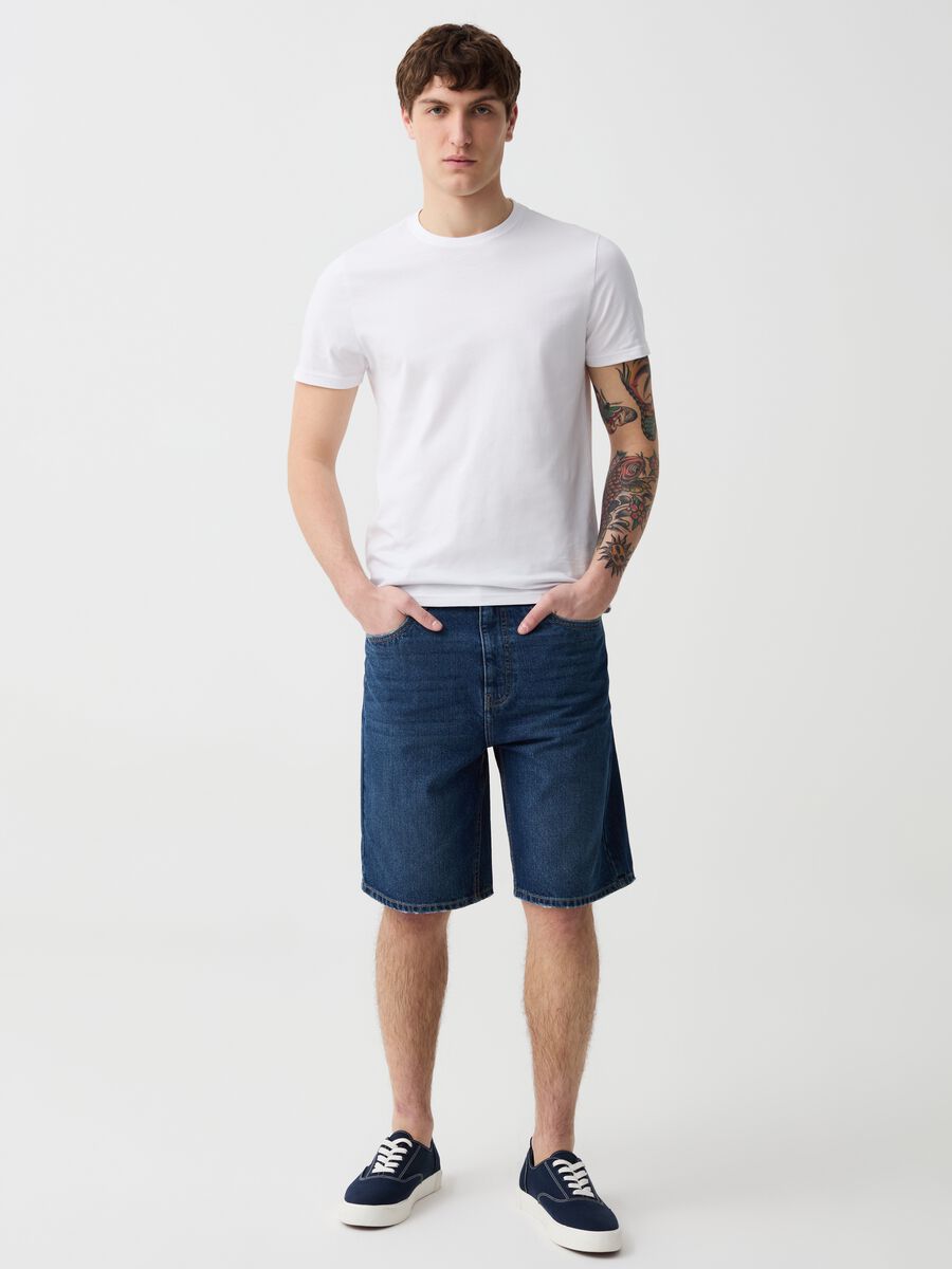 Denim baggy-fit Bermuda shorts_0