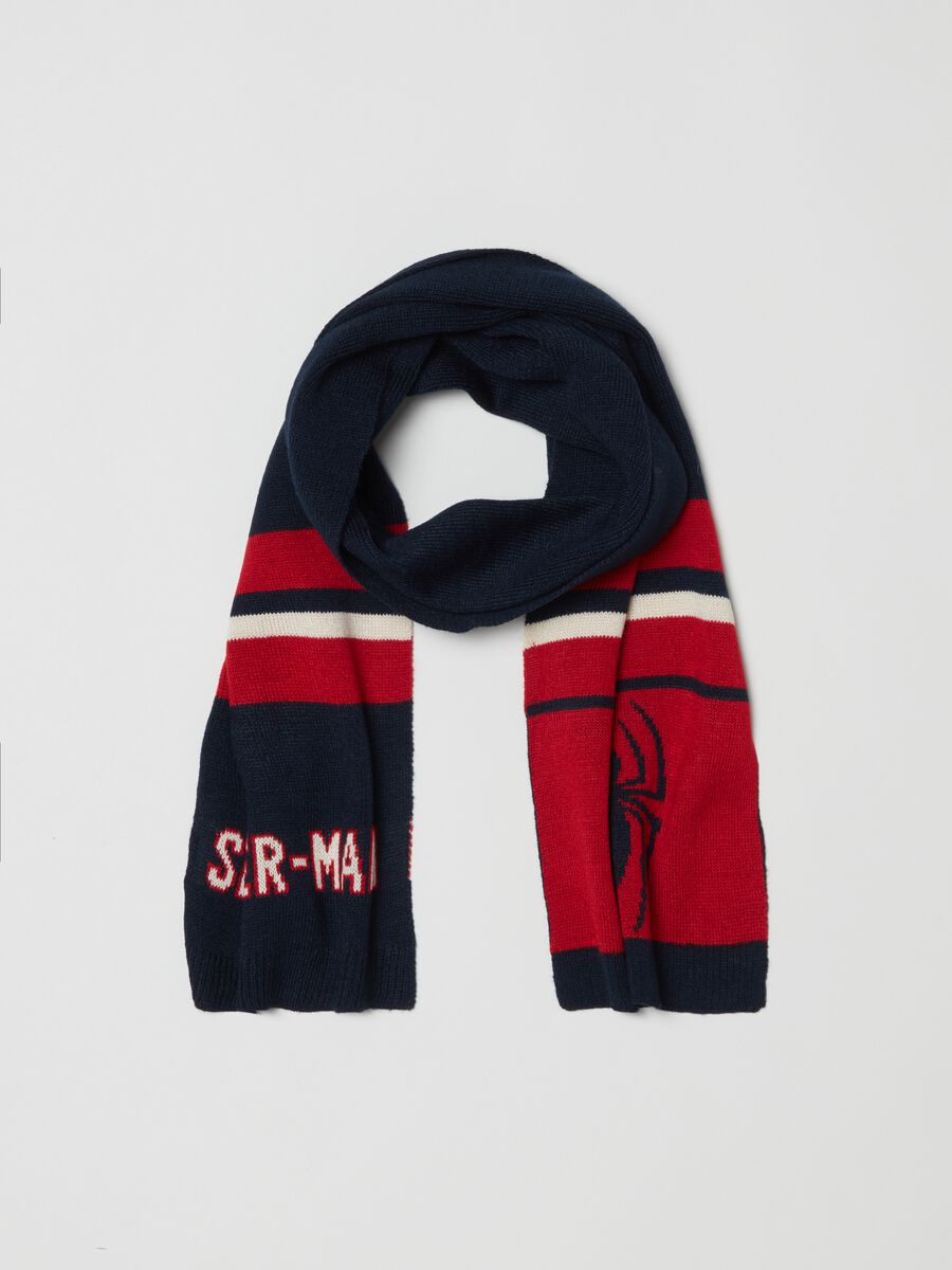 Knitted scarf with Spider-Man design_0