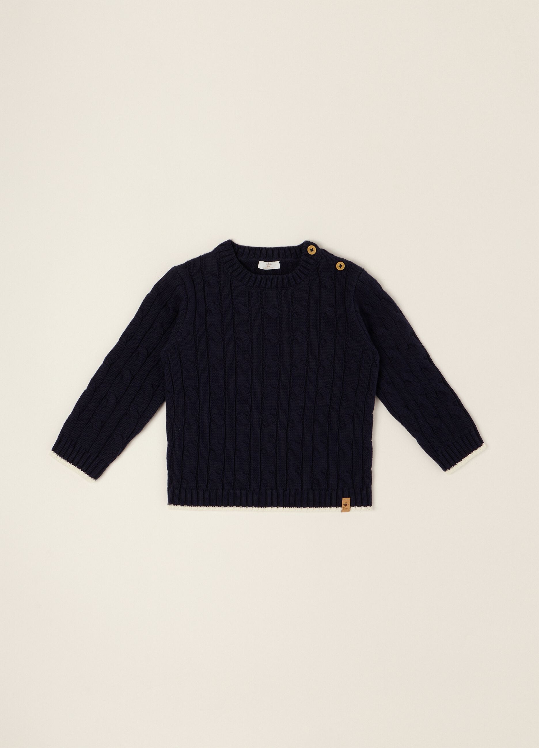 Blue pure cotton cardigan with buttons