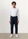 Navy organic cotton joggers with drawstring for boys_0
