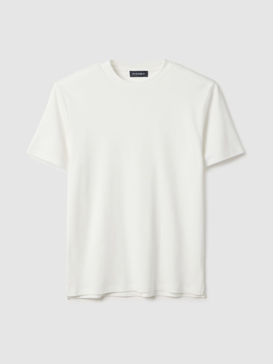 Wei&szlig;e Baumwoll-Rundhals-T-Shirt, Regular Fit_0