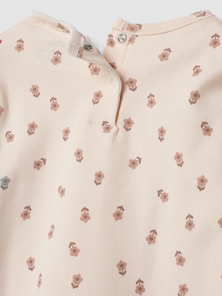 Pink organic cotton floral-print pyjamas for baby girl and toddler_2