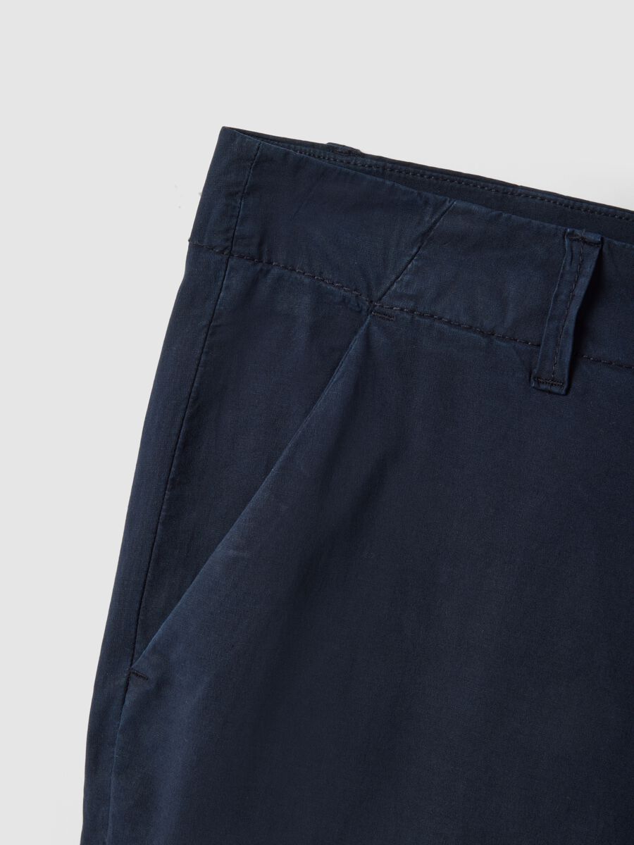 Slim fit blue stretch cotton chino trousers_5