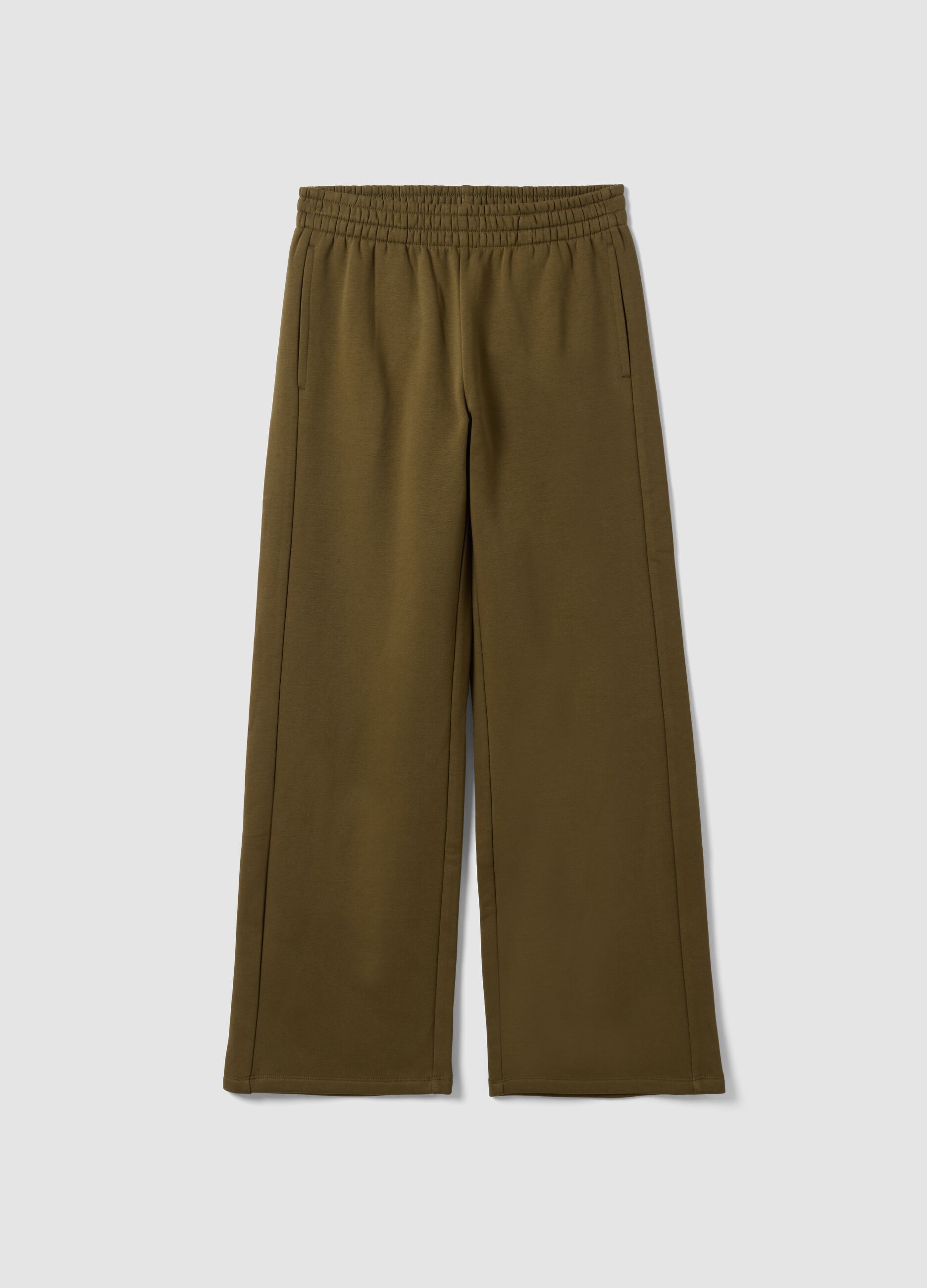 Green cotton-blend straight-fit joggers