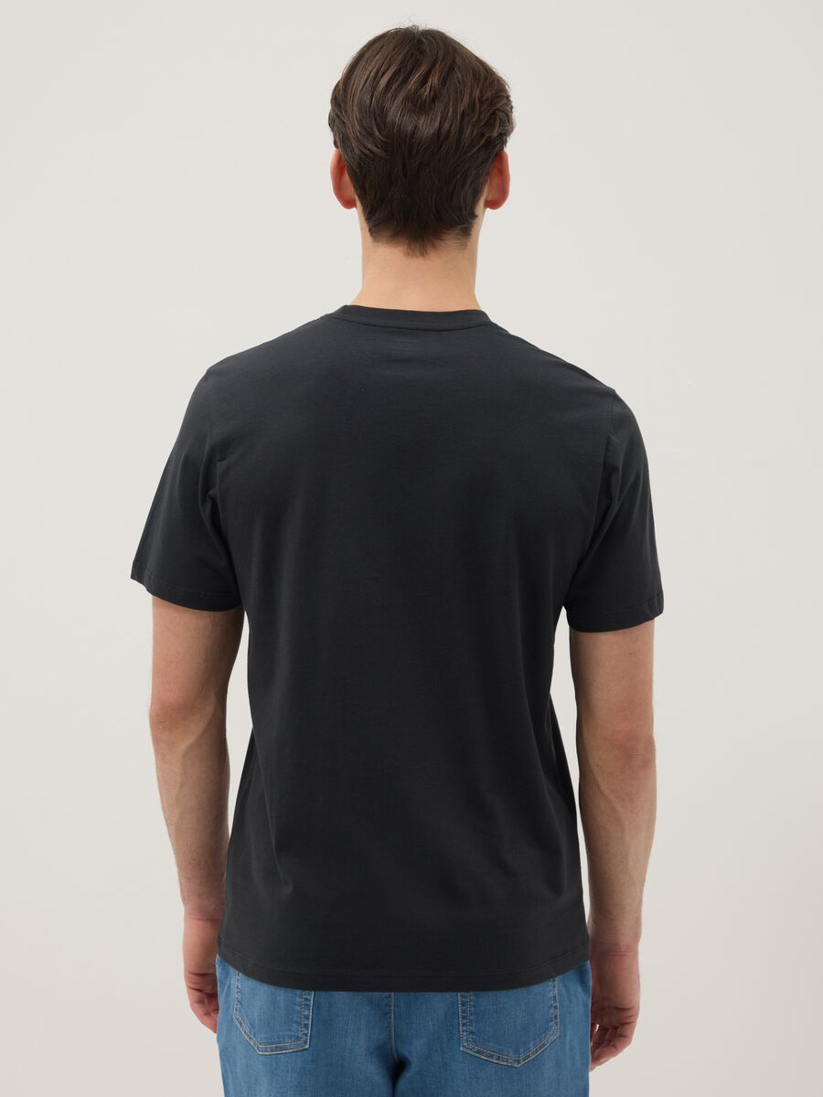Regular fit pure cotton black T-shirt_2