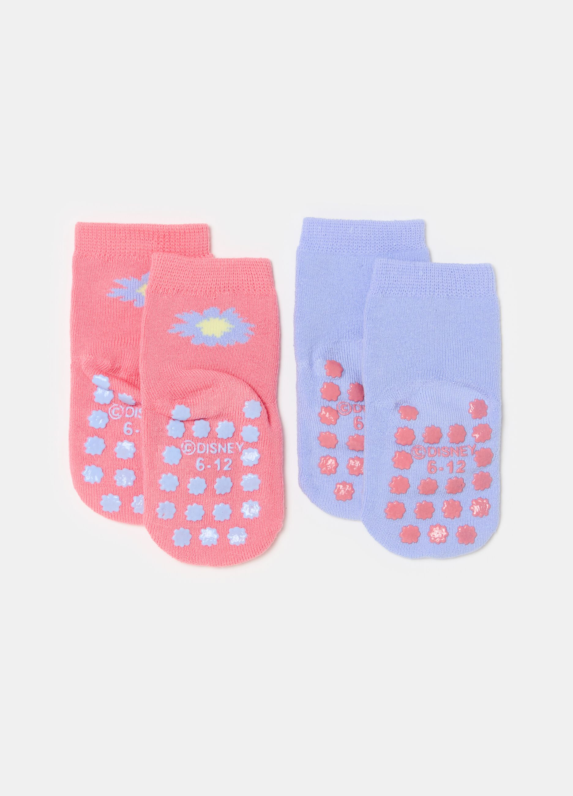Two-pair pack slipper socks in organic cotton