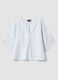 White pure cotton striped shirt_0