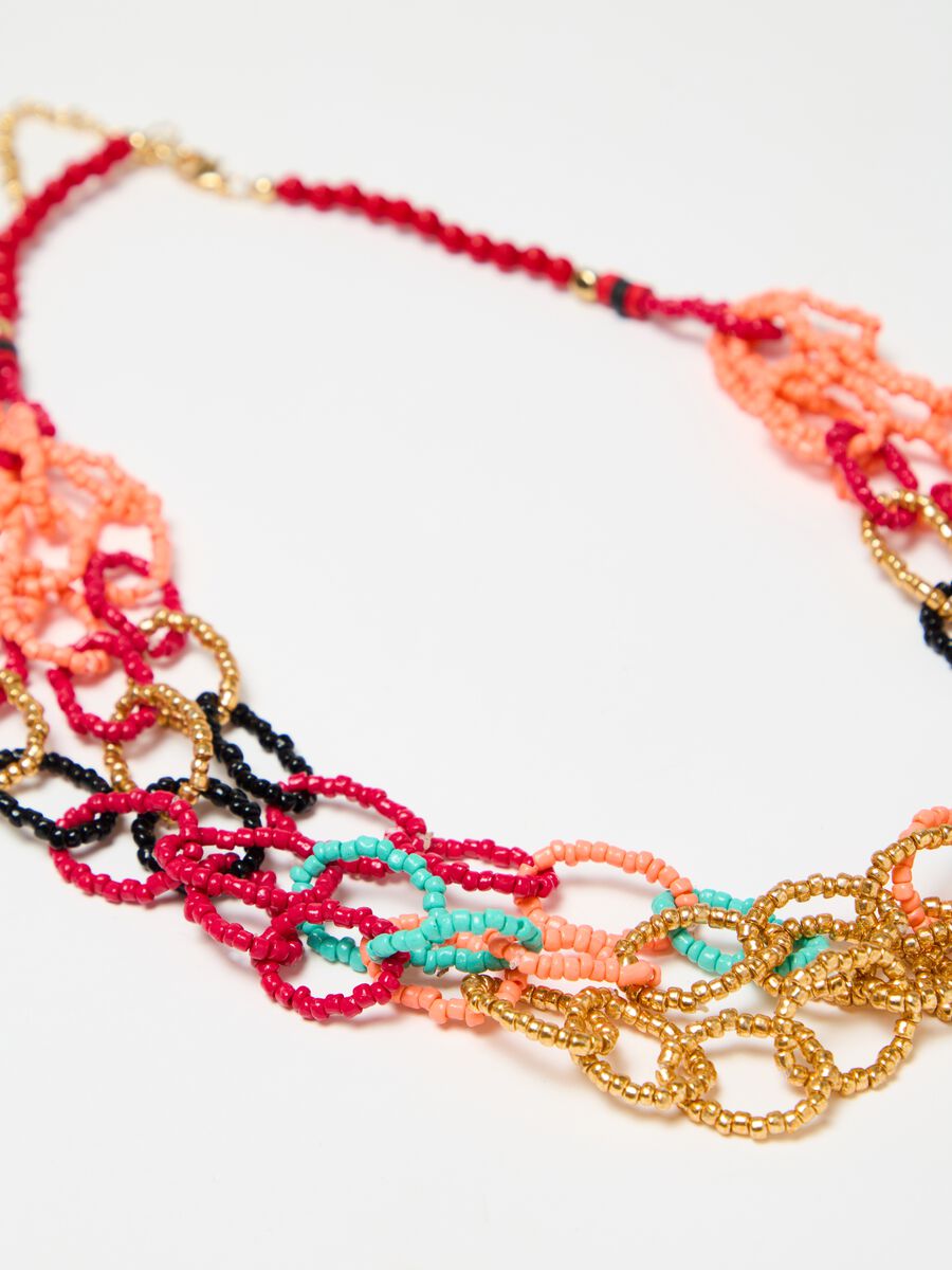 Chain necklace with multicoloured beads_1