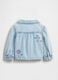 Casaco de ganga azul claro de puro algod&atilde;o para beb&eacute; com bordados_2