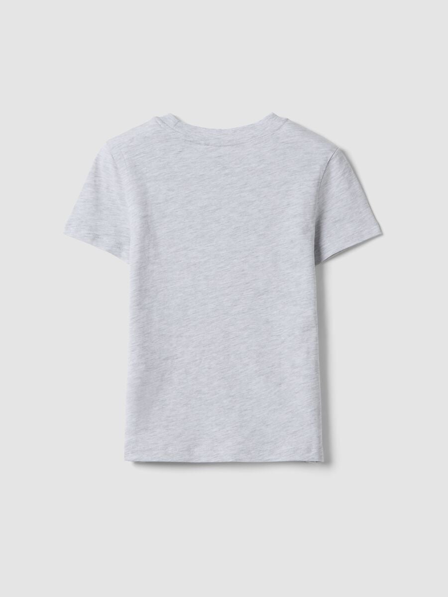 Girls&rsquo; grey organic cotton short-sleeve T-shirt, regular fit_4