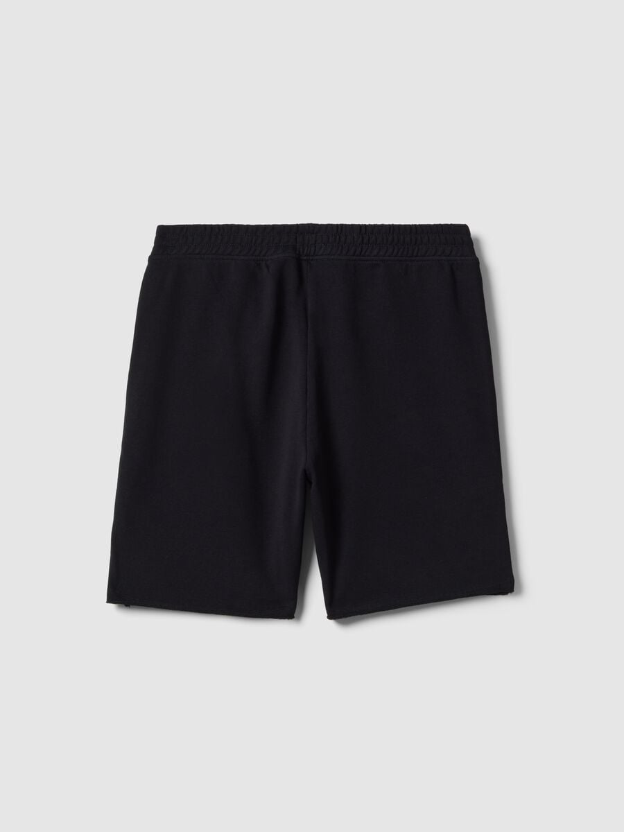 Boys' oversized fit pure cotton black shorts_4