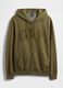 Green cotton blend zip-up hoodie_3