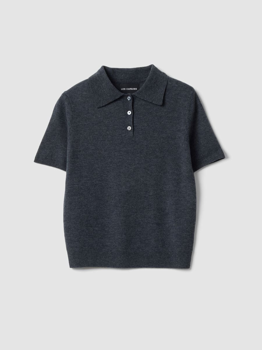 Grey pure wool polo-collar jumper in regular fit_4