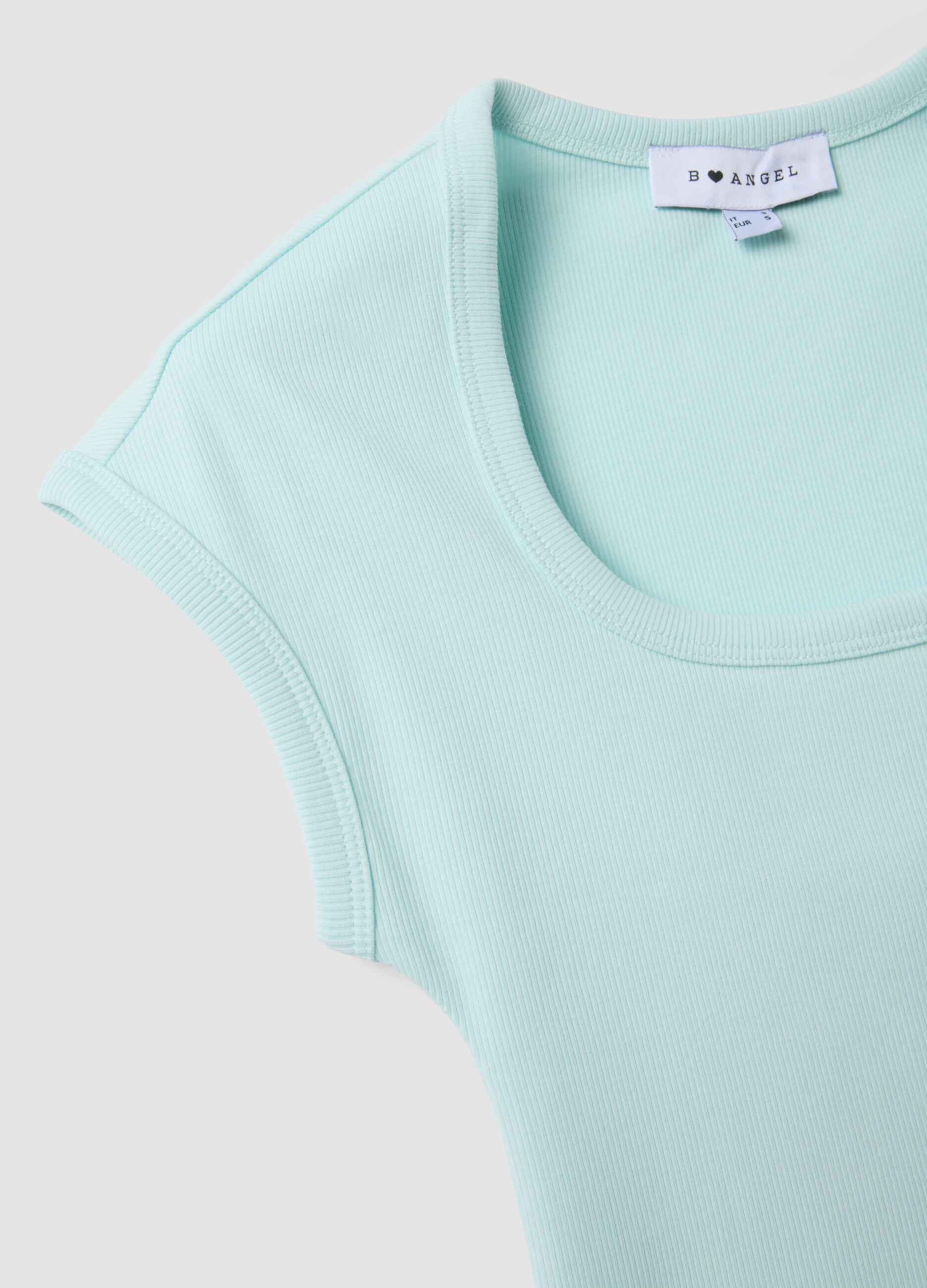 Blaues T-Shirt aus elastischer Baumwolle