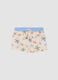 Beige tropical-print swim shorts for baby boys_0