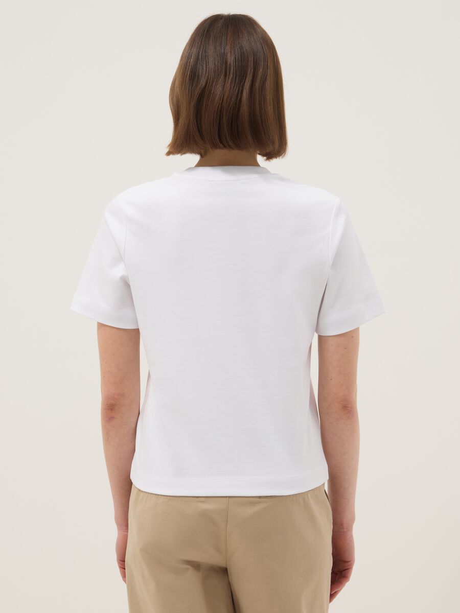 White pure cotton T-shirt with relaxed fit_4