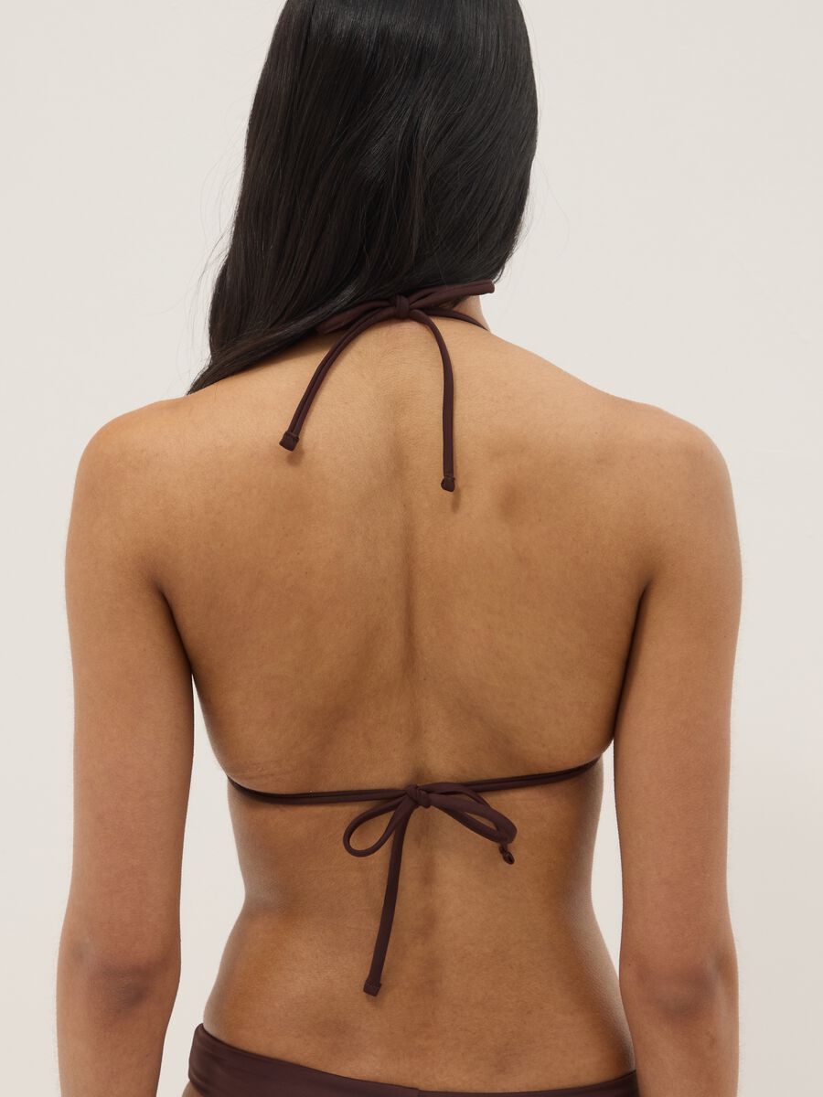 Braunes Triangel-Bikini-Top aus Stretchmaterial_2