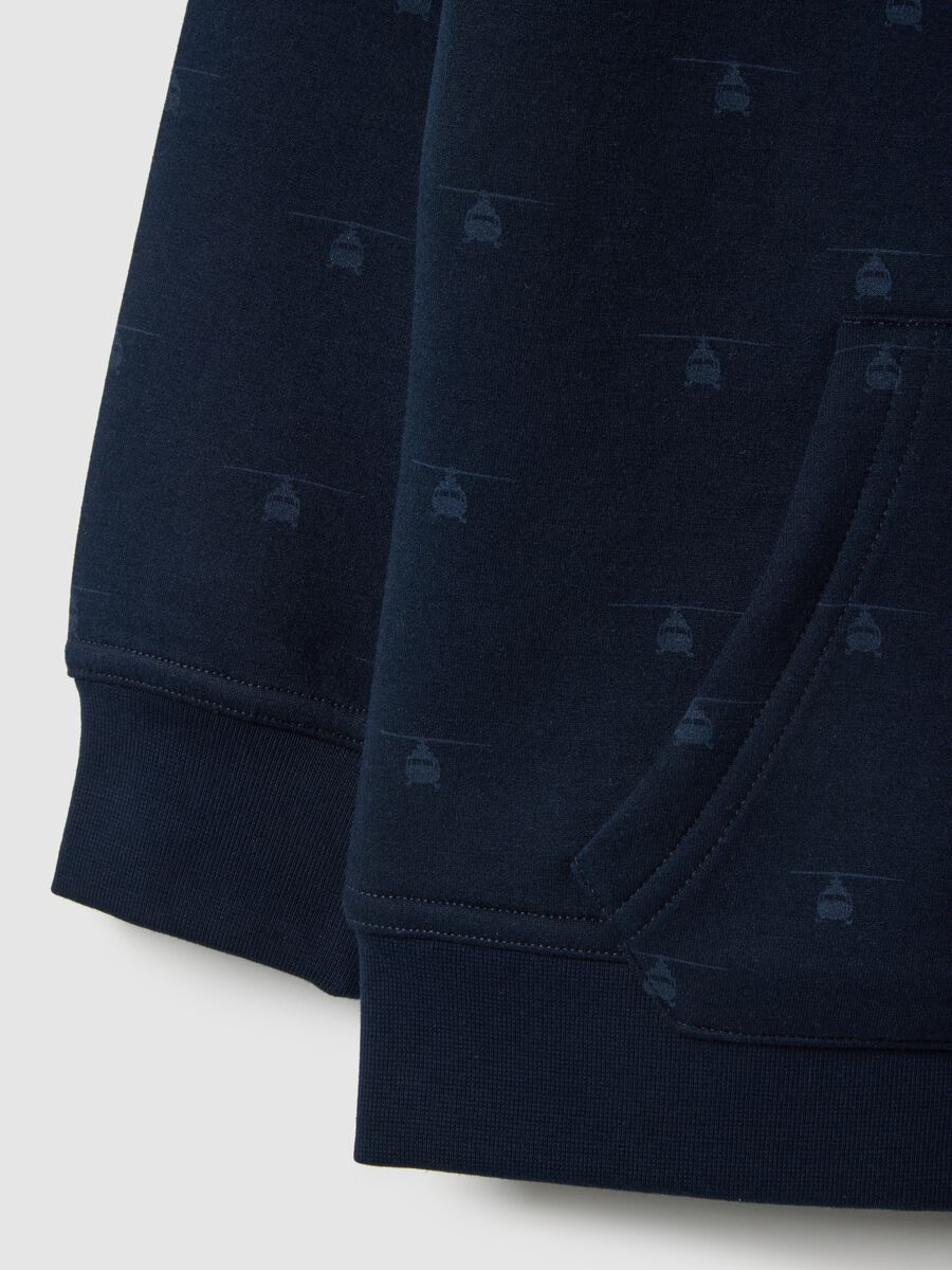 Kids' Blue Regular Fit Hoodie with Full Zip_2