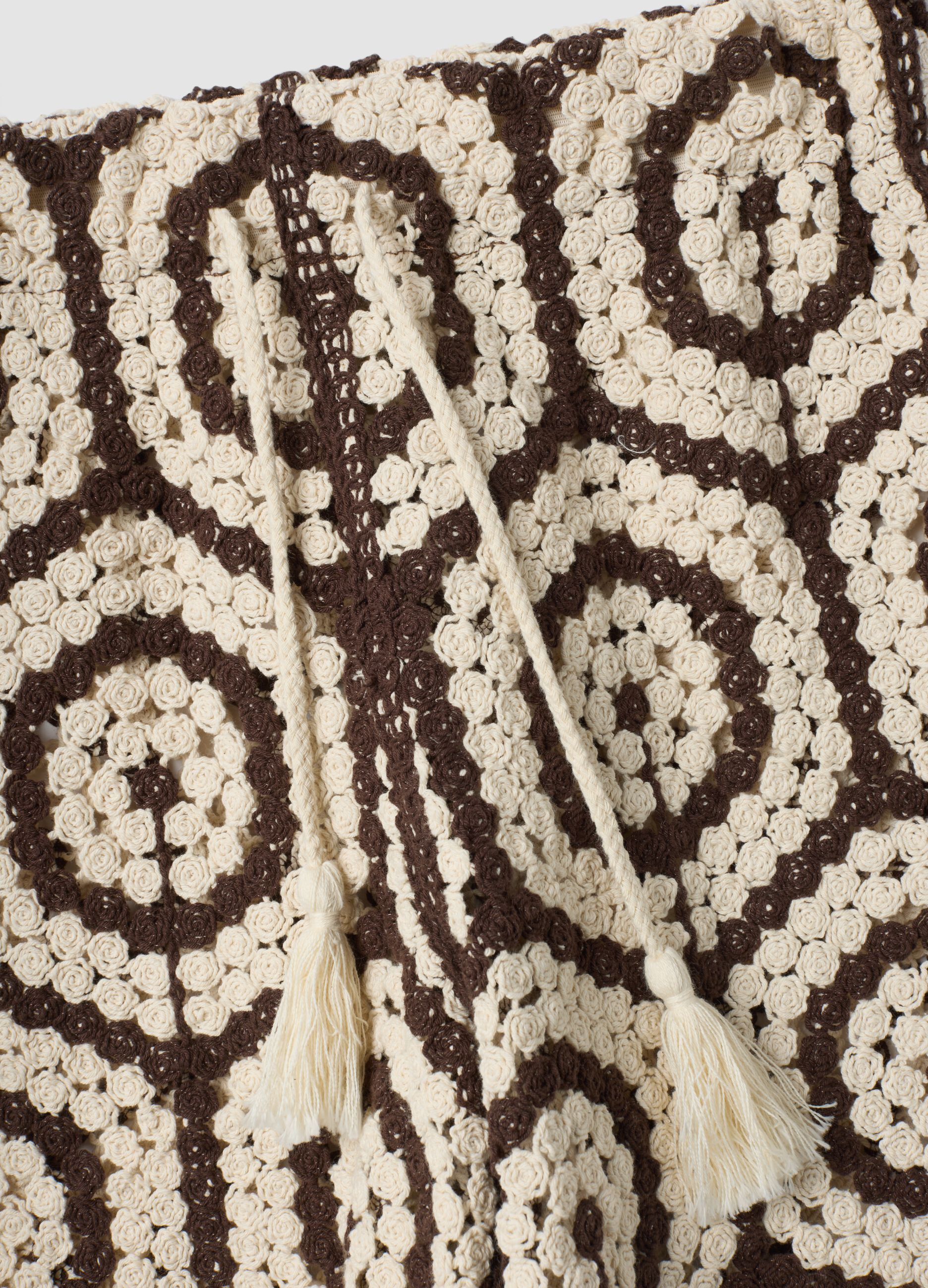 Multicolour crochet cotton-blend regular-fit shorts