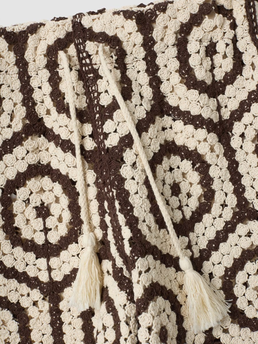 Multicolour crochet cotton-blend regular-fit shorts_5