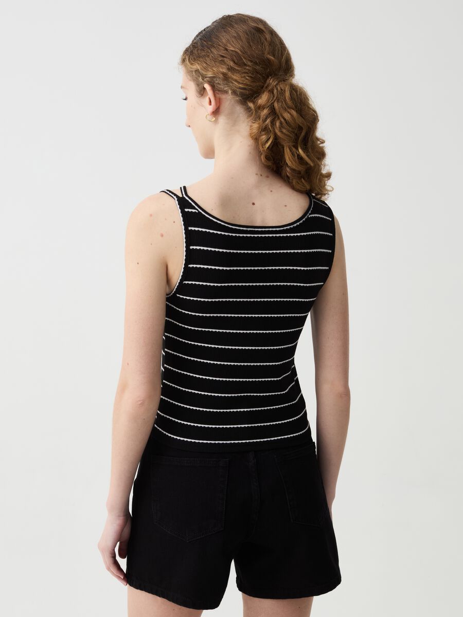Striped tank top with cut-out detailing_1