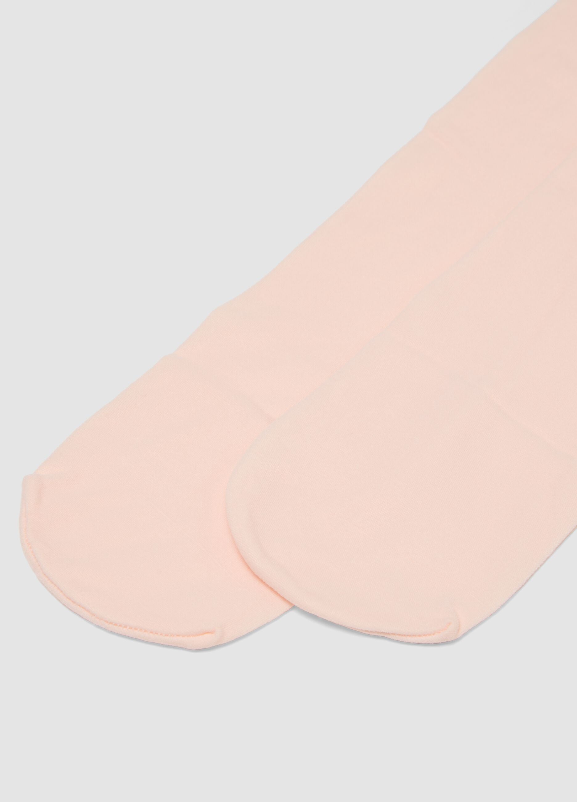 2-pack blush pink and white stretch tights