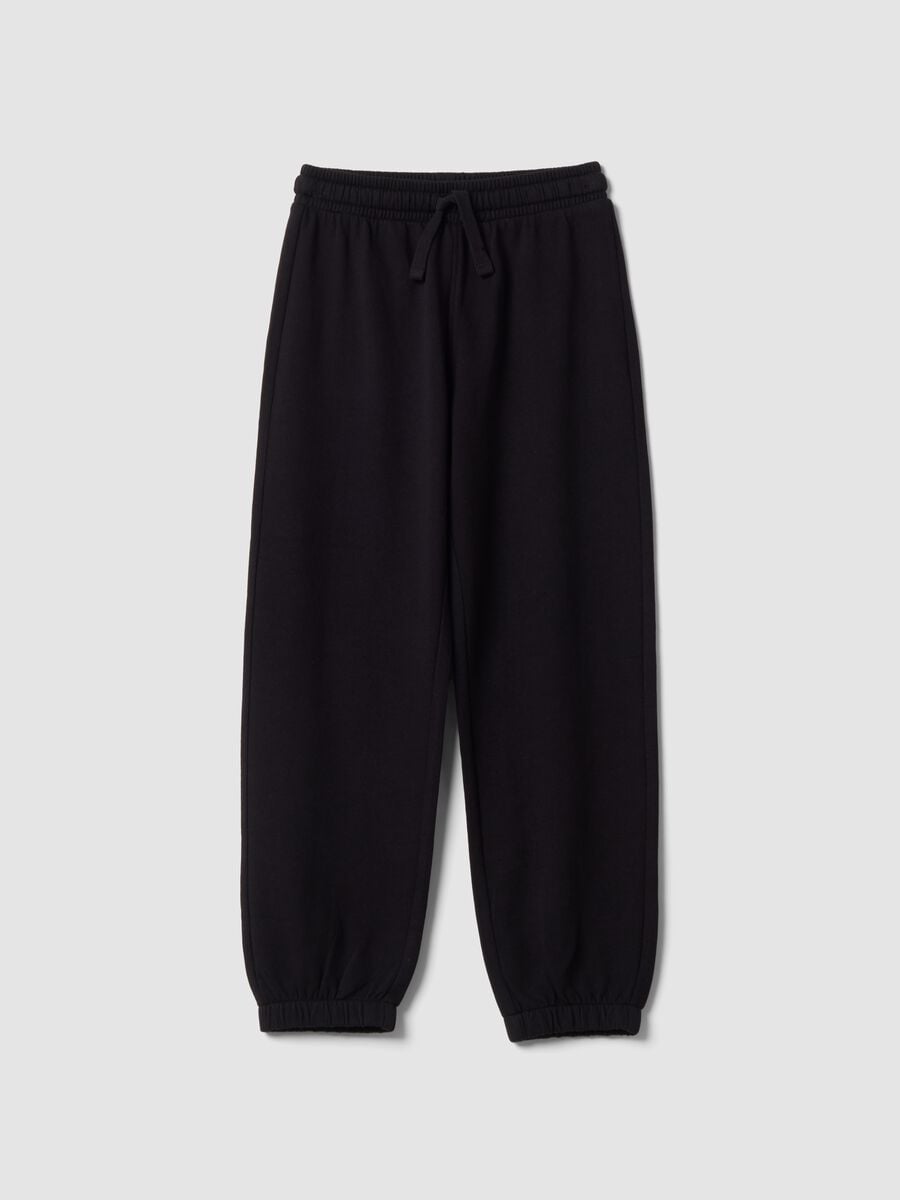 Pantaloni jogger neri in puro cotone organico_5