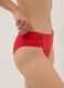 Red bikini bottoms in stretch fabric with ruched details, regular fit_3