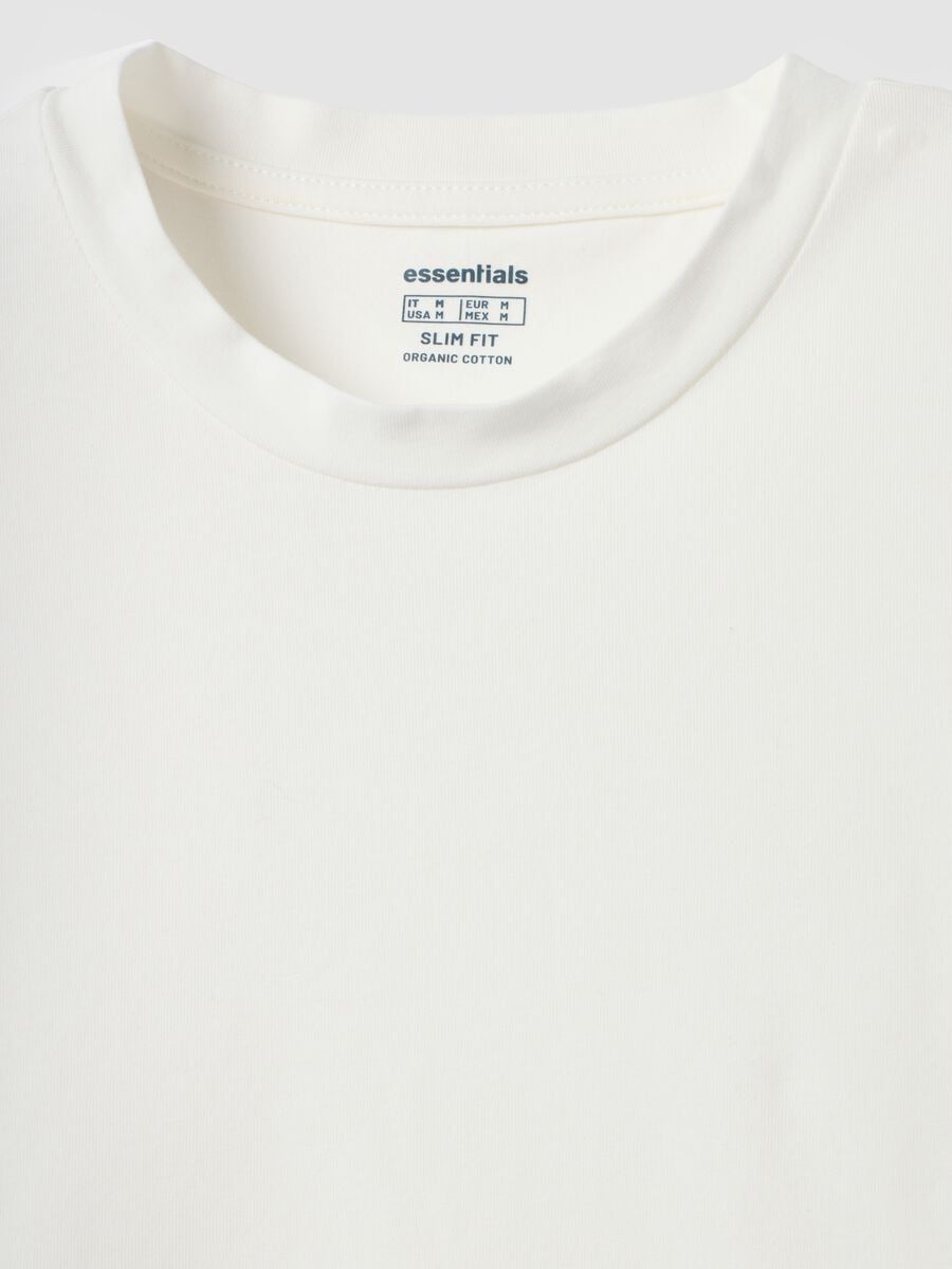 White organic cotton slim-fit short-sleeve T-shirt_5