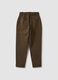 Baggy-Fit-Jeans aus braunem Denim aus reiner Baumwolle mit Paperbag-Bund_6