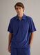 Blue short-sleeved cotton-blend polo shirt_3