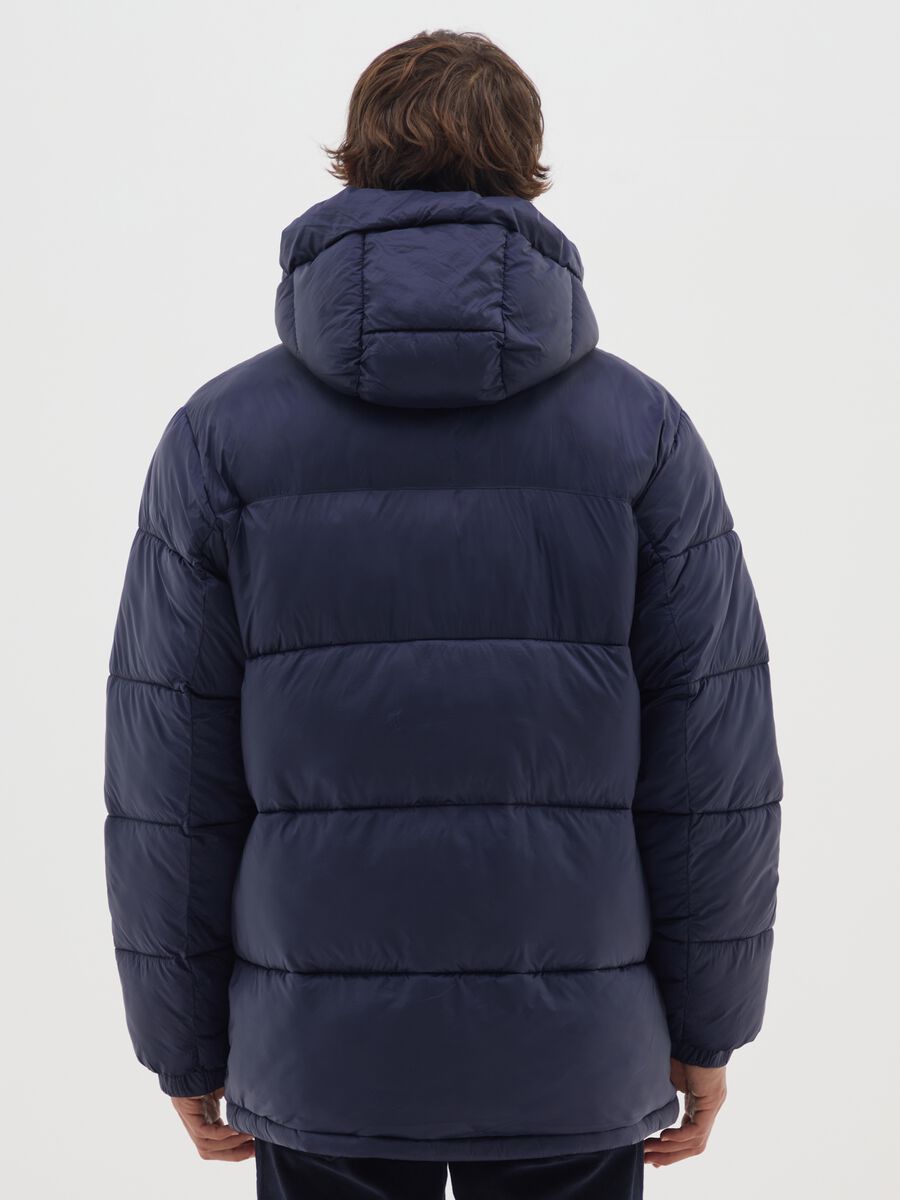 Blue Iconic Puffer Jacket with Adjustable Hood_2