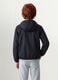Black oversized rain jacket with hood and zip for boys_3