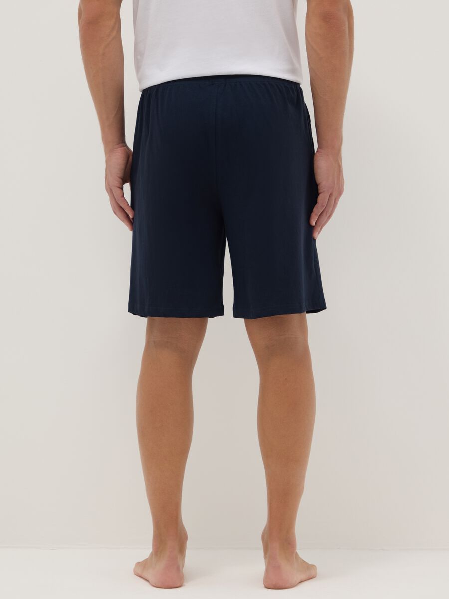 Blue pyjama shorts in pure cotton regular fit_2