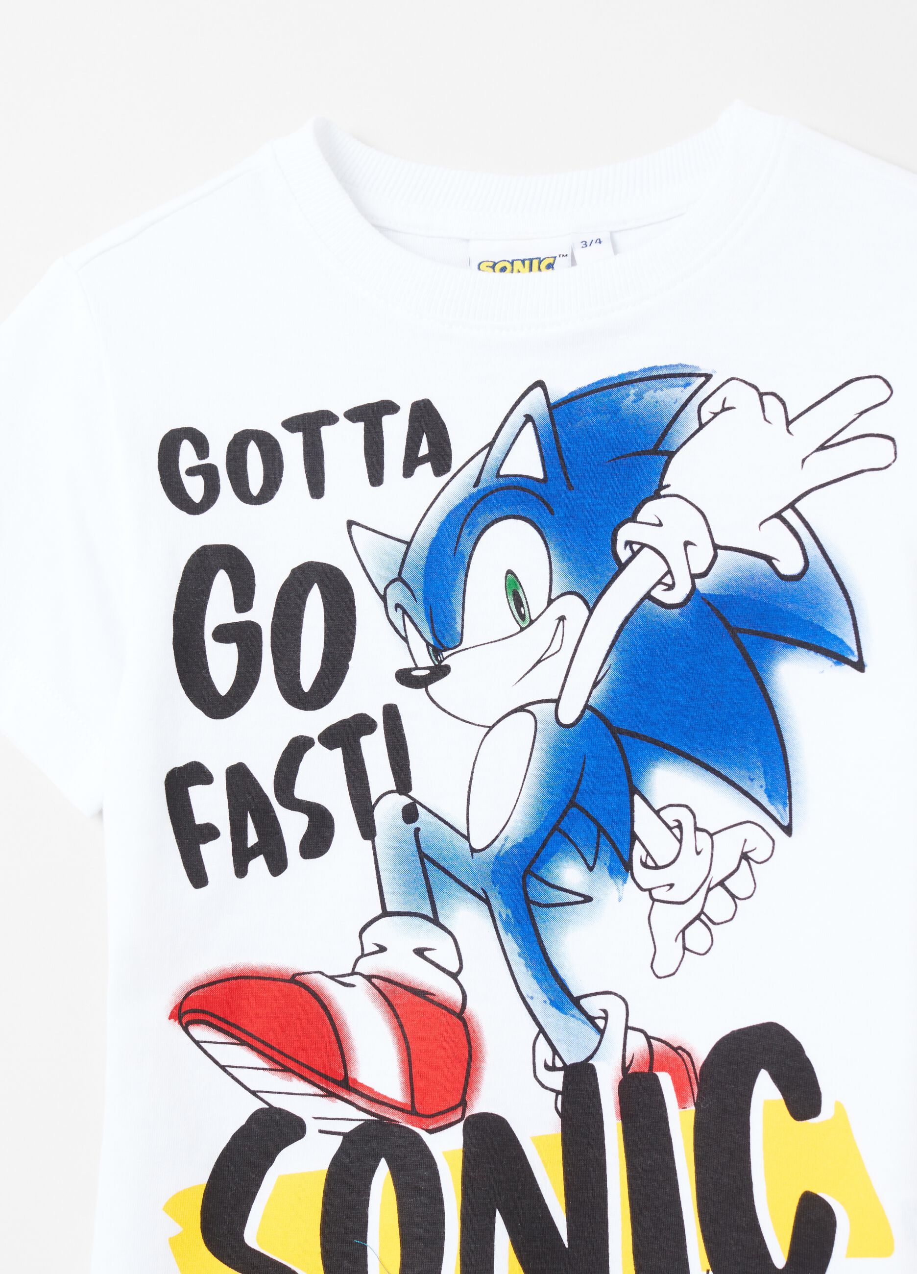 T-shirt in cotone con stampa Sonic