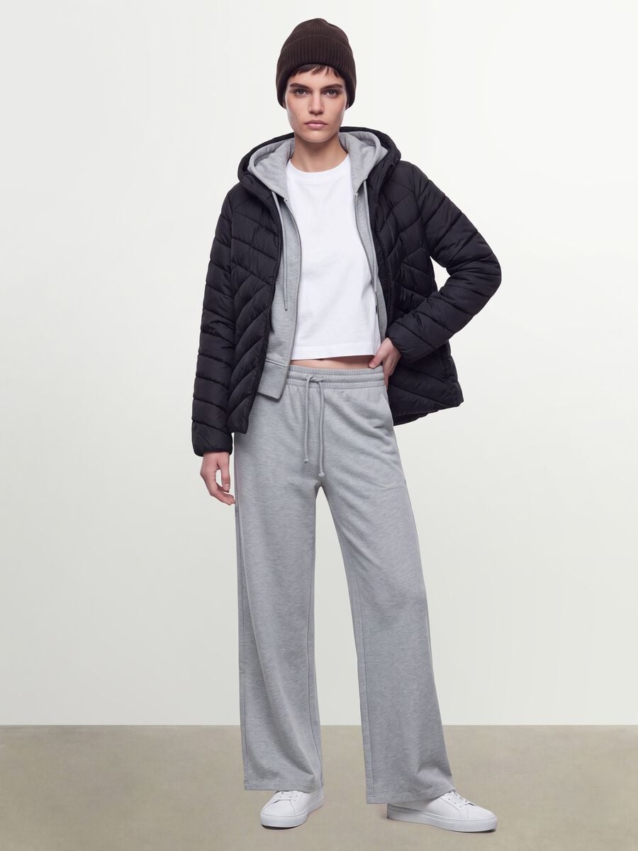 Black Ultralight Quilted Jacket with Hood and Zip_2