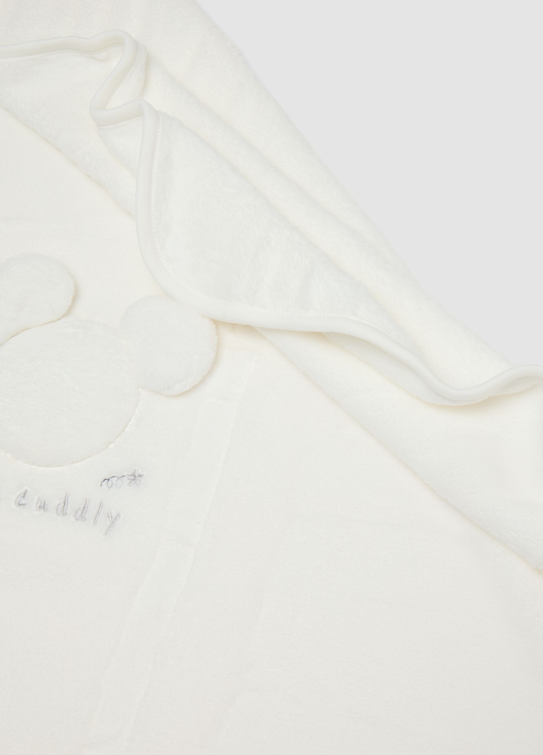 White Mickey-pattern cot blanket