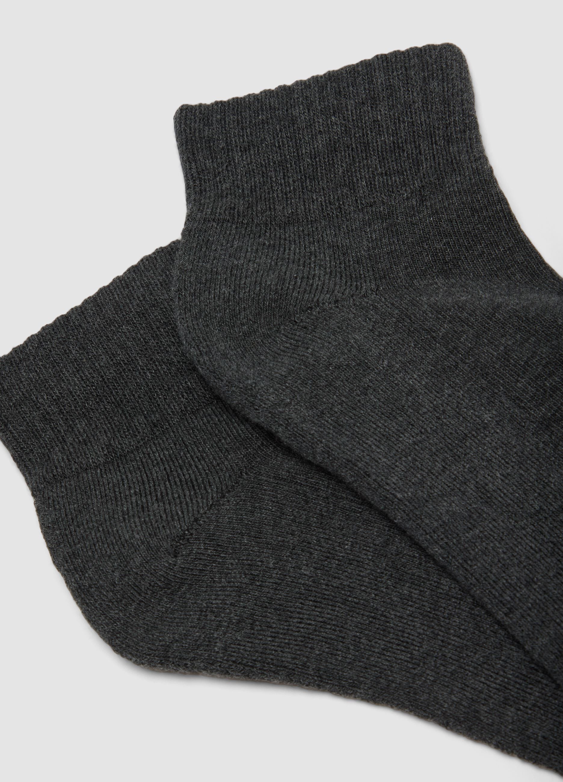 2er-Pack graue Sport-Kn&ouml;chelsocken aus elastischer Bio-Baumwolle