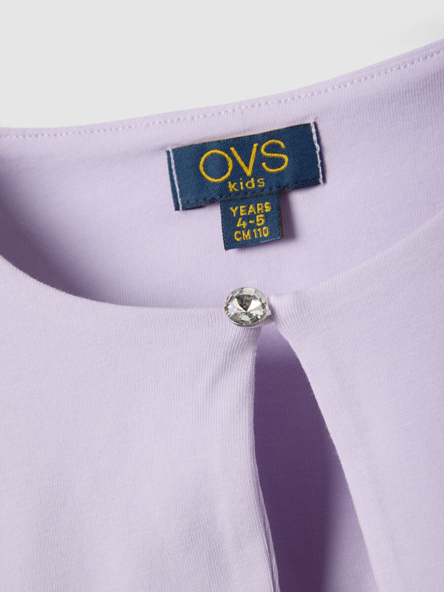 Girls' purple slim fit stretch cotton t-shirt_2