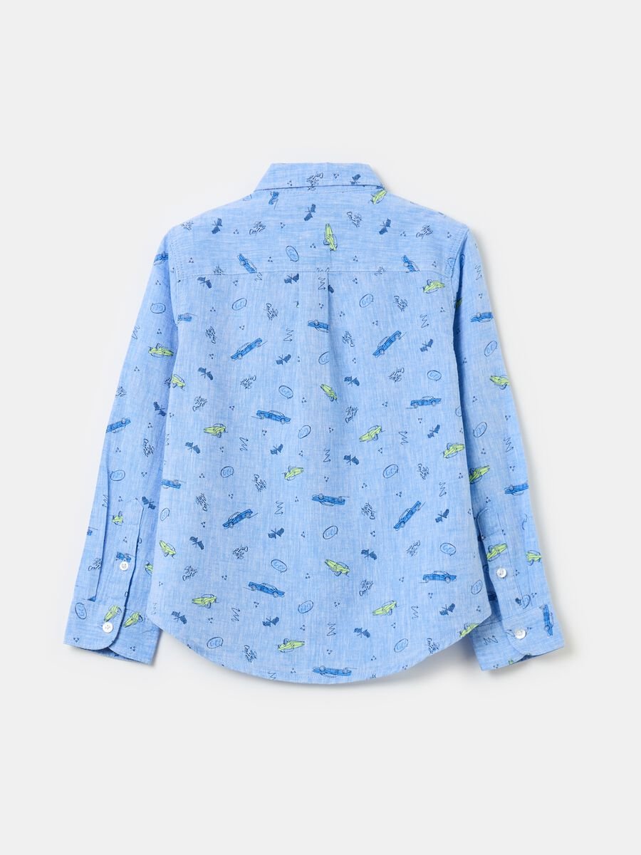 Linen and cotton shirt with print_1