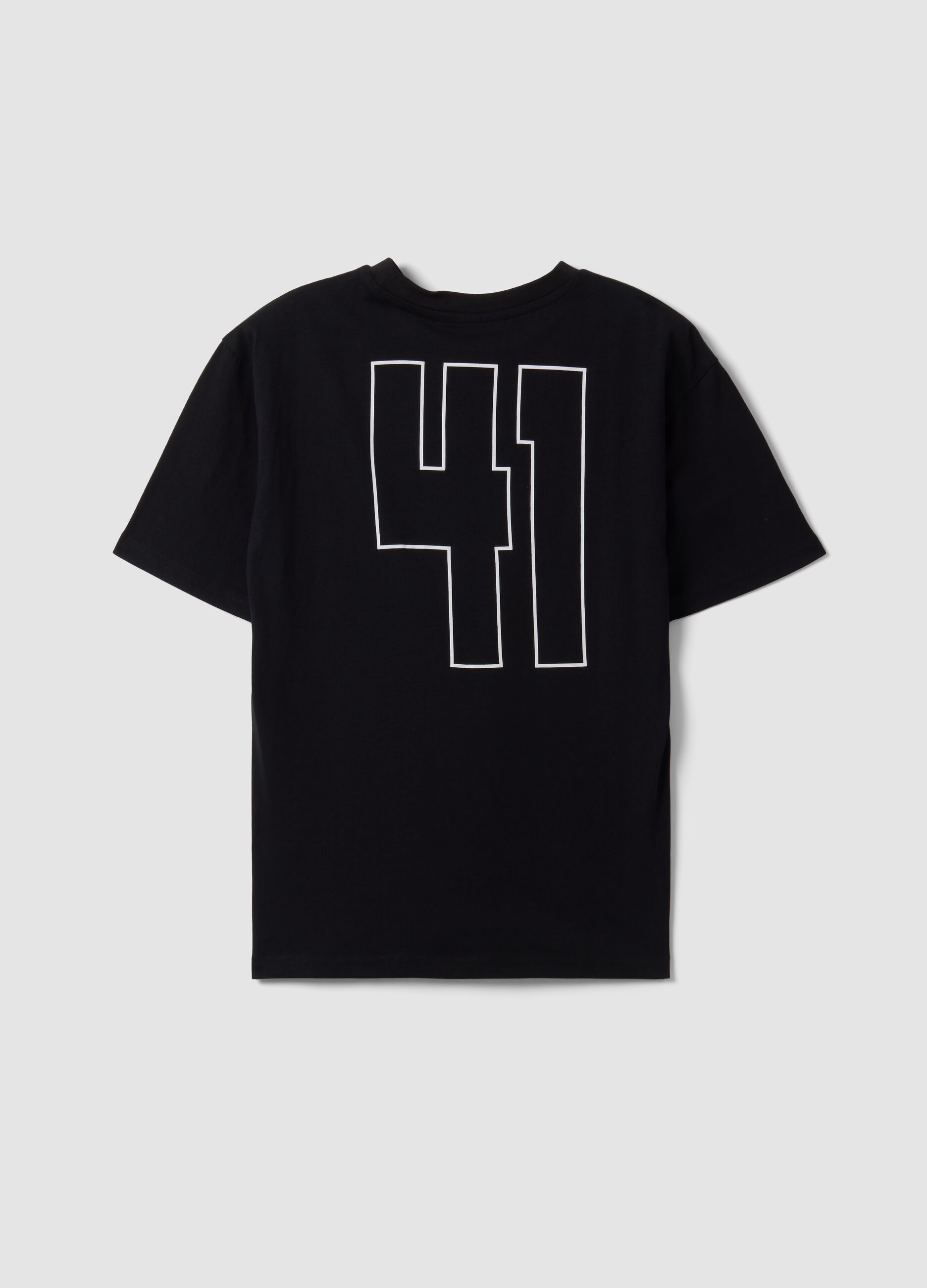 Black pure cotton short-sleeve T-shirt with Jeep slogan