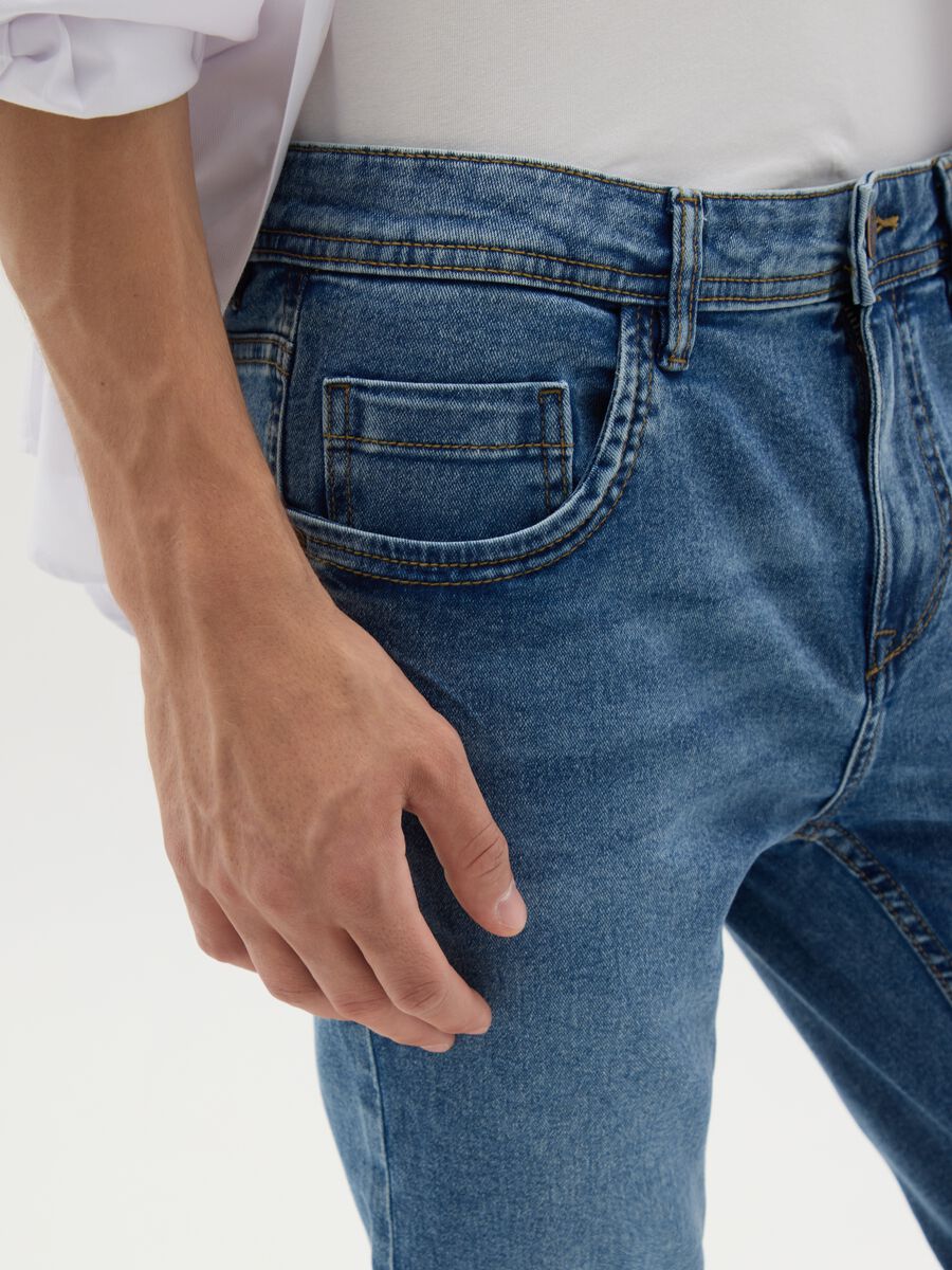 Men's Super Skinny Blue Denim Jeans_2